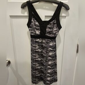 Black White Camo Print Tank Tek Gear Dry Tek Dress XS